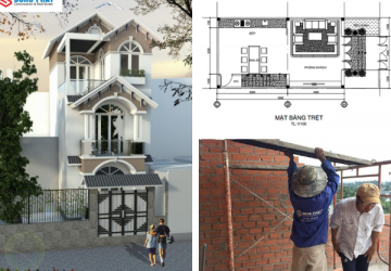 nhà tân cổ điển 3 tầng