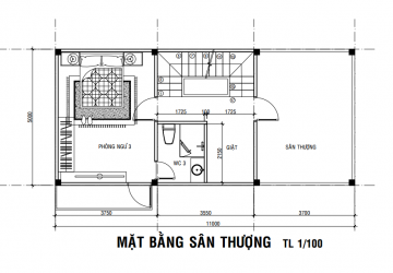 bản vẽ nhà 1 trệt 1 lầu sân thượng