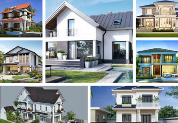 nhà 1 trệt 1 lầu mái thái