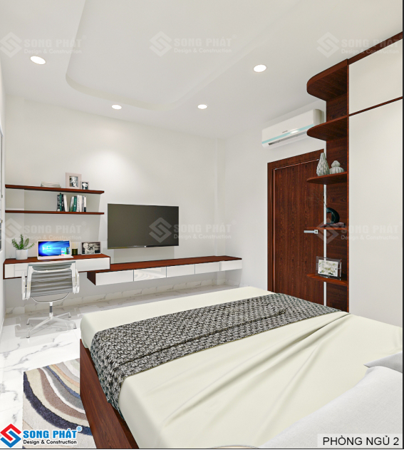 Phòng ngủ 2 với đồ dùng nội thất và cách bố trí tương tự nhau
