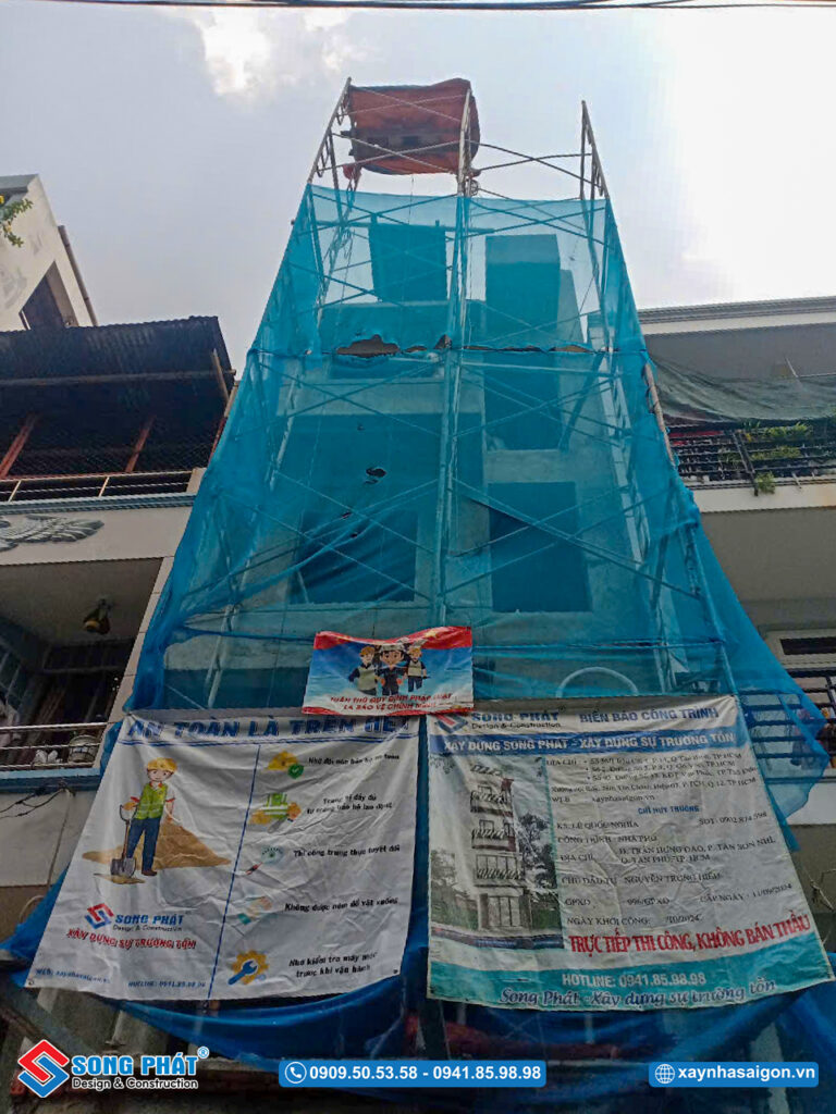 22/2 Mặt tiền công trình đang thi công