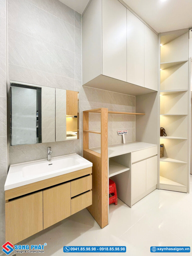 Khu vực lavabo tầng trệt