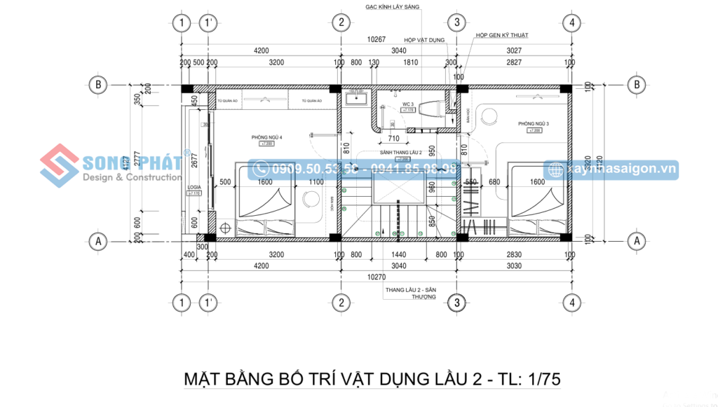 Lầu 2 tương tự lầu 1 với không gian thư giãn