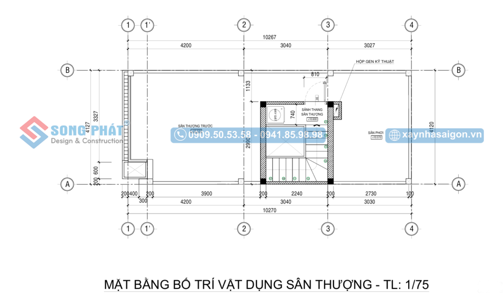 Sân thượng rộng rãi