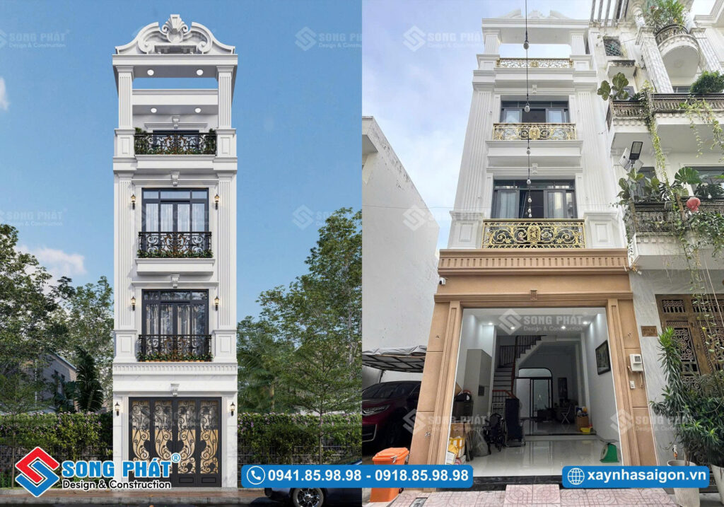 Mặt tiền nhà hoàn thiện giống phối cảnh 100%