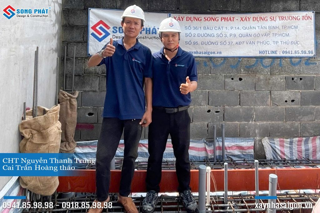Đội ngũ Song Phát nghiệm thu thép sàn, giám sát quá trình đổ bê tông