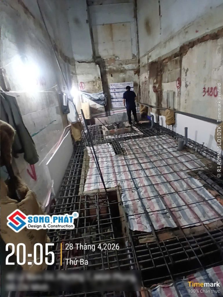28/04 Hoàn thiện đi thép móng, sàn trệt