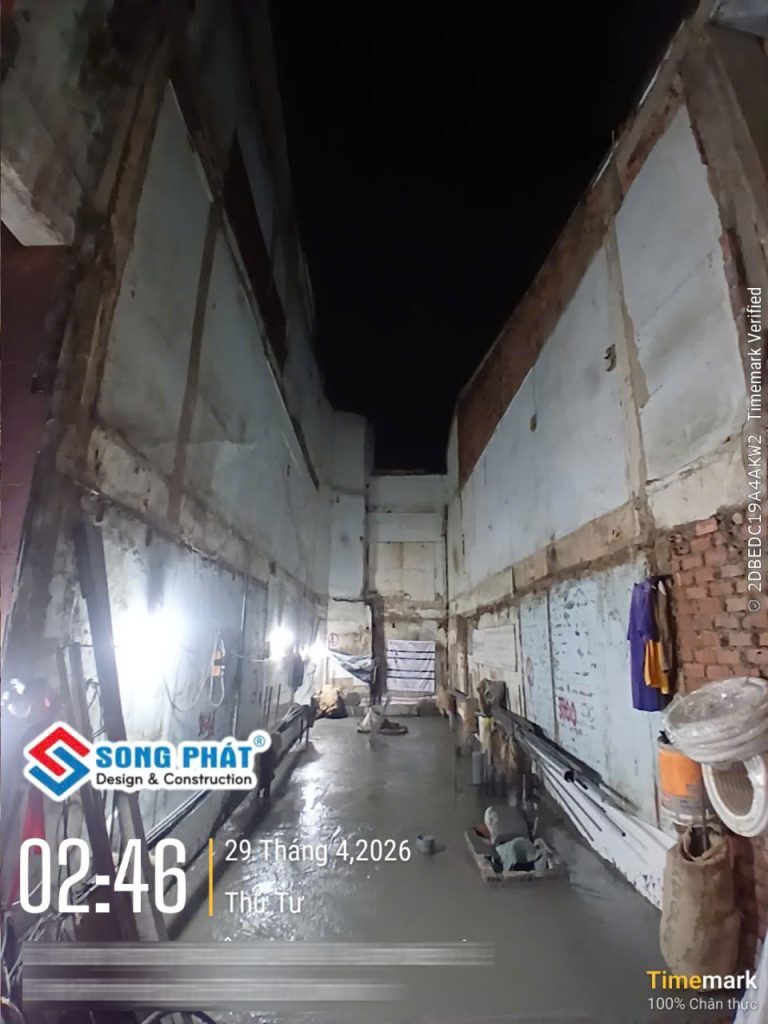 29/04 Hoàn thiện đổ bê tông móng, sàn trệt