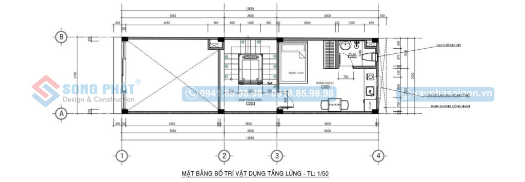 Mặt bằng bố trí vật dụng tầng lửng