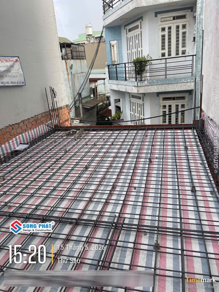 15/05 Hoàn thiện đi thép sàn lầu 2