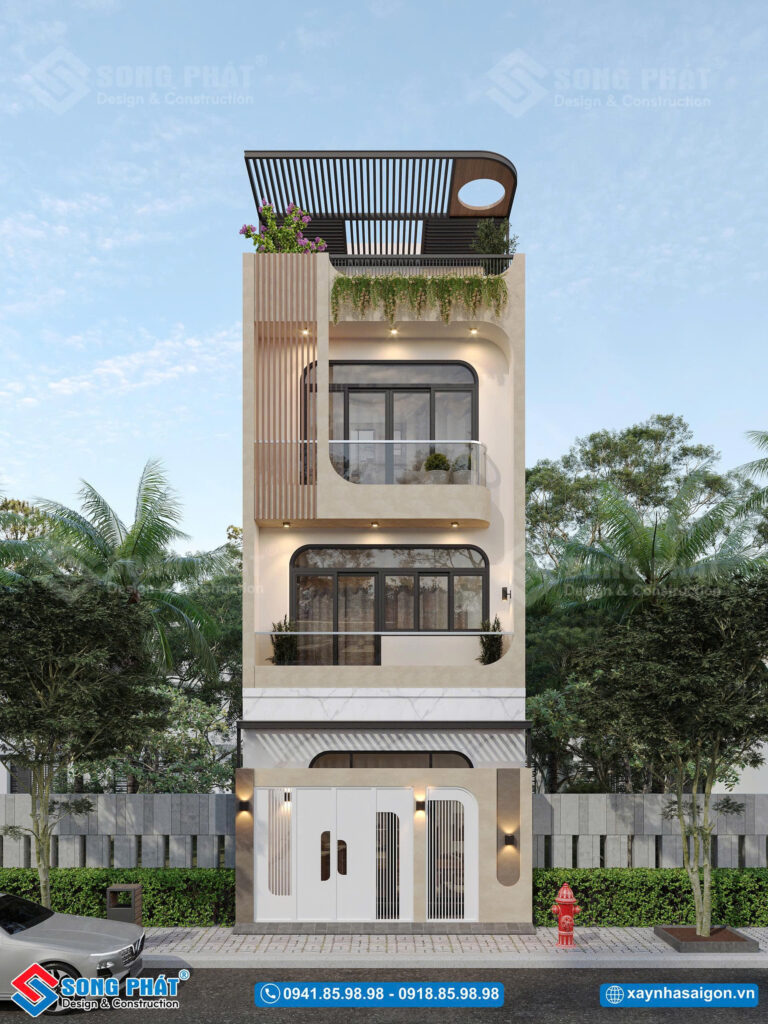 Tổng thể nhà 4 tầng 5x8m - khu vực Tân Bình