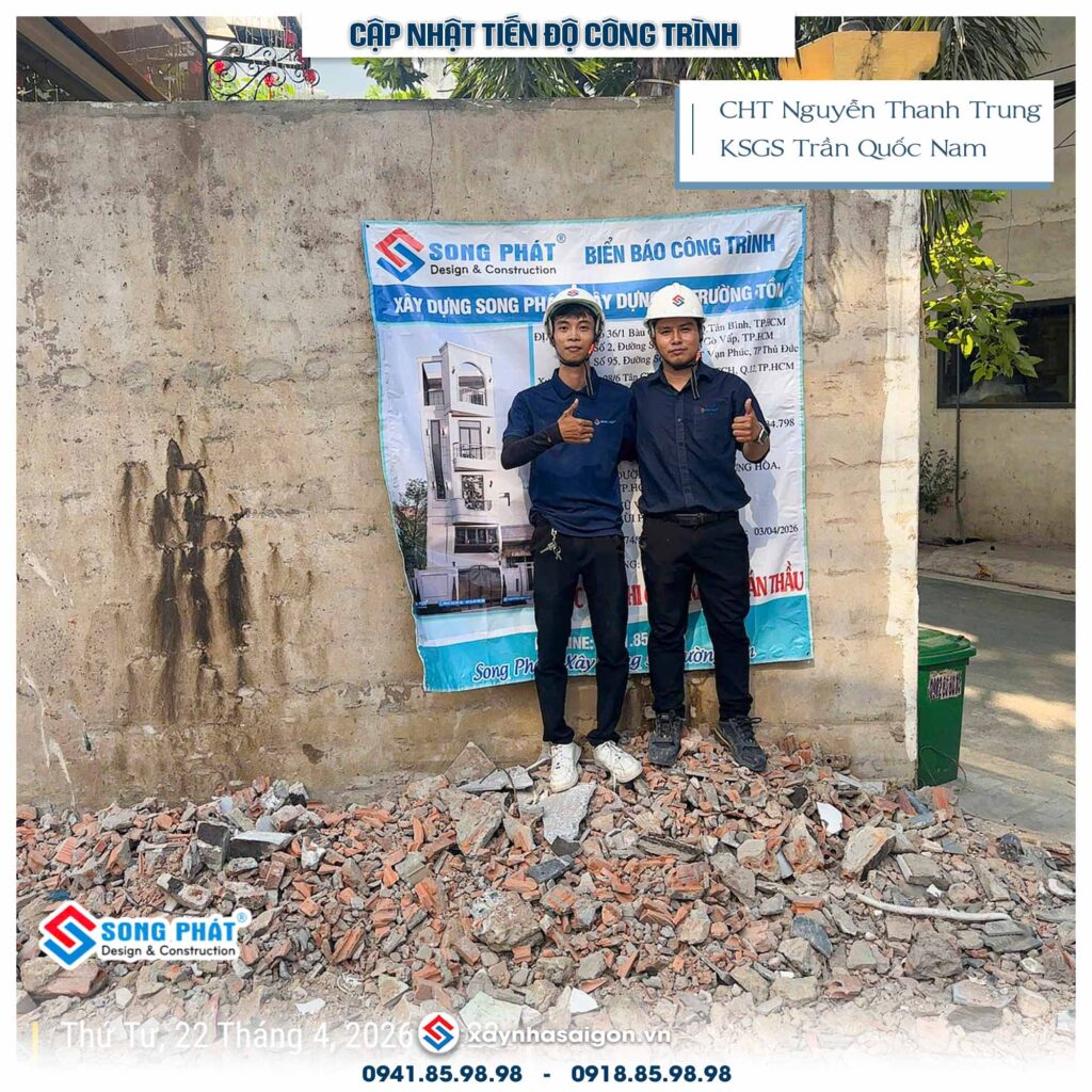 Kỹ sư Song Phát có mặt tại buổi khởi công công trình chị Dương
